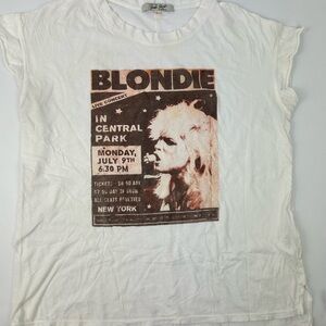Blondie Junk Food of Los Angeles White Cool Cotton Concert Graphic T-Shirt Sz L